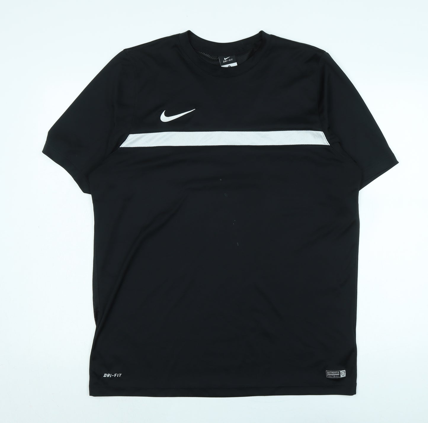Nike Mens Black Polyester T-Shirt Size XL Crew Neck - Logo
