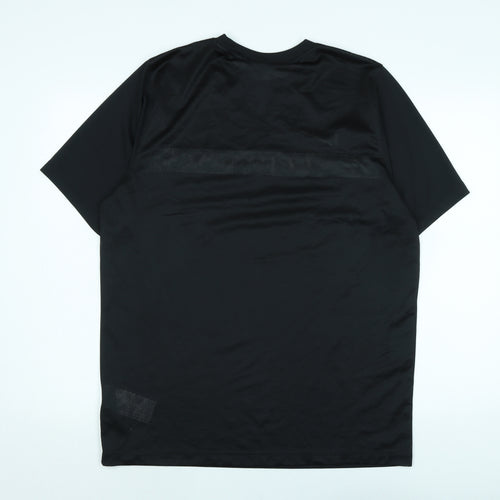 Nike Mens Black Polyester T-Shirt Size XL Crew Neck - Logo