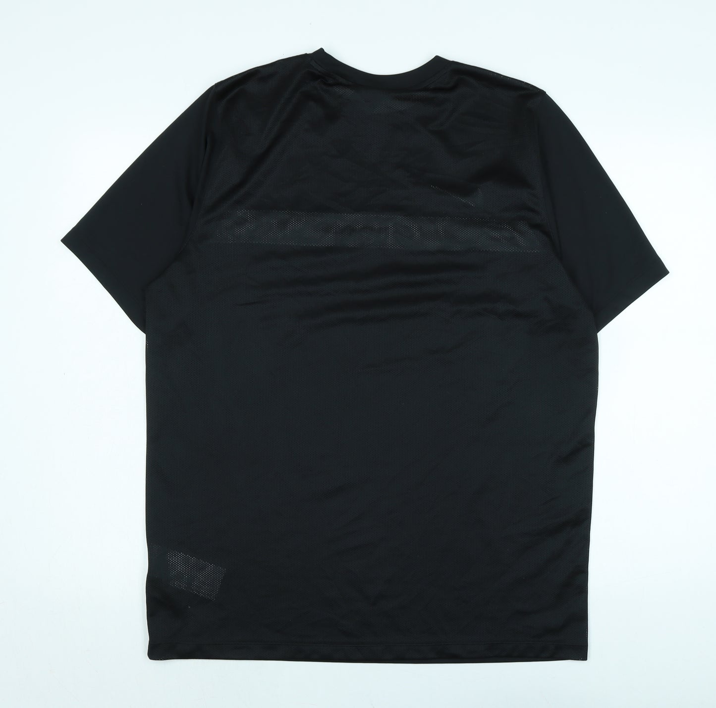 Nike Mens Black Polyester T-Shirt Size XL Crew Neck - Logo