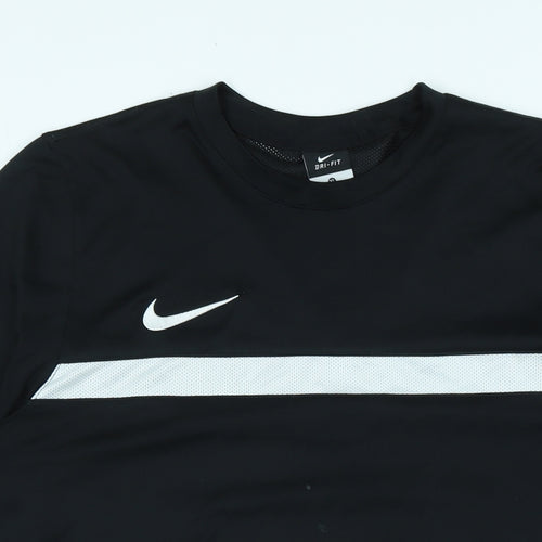 Nike Mens Black Polyester T-Shirt Size XL Crew Neck - Logo