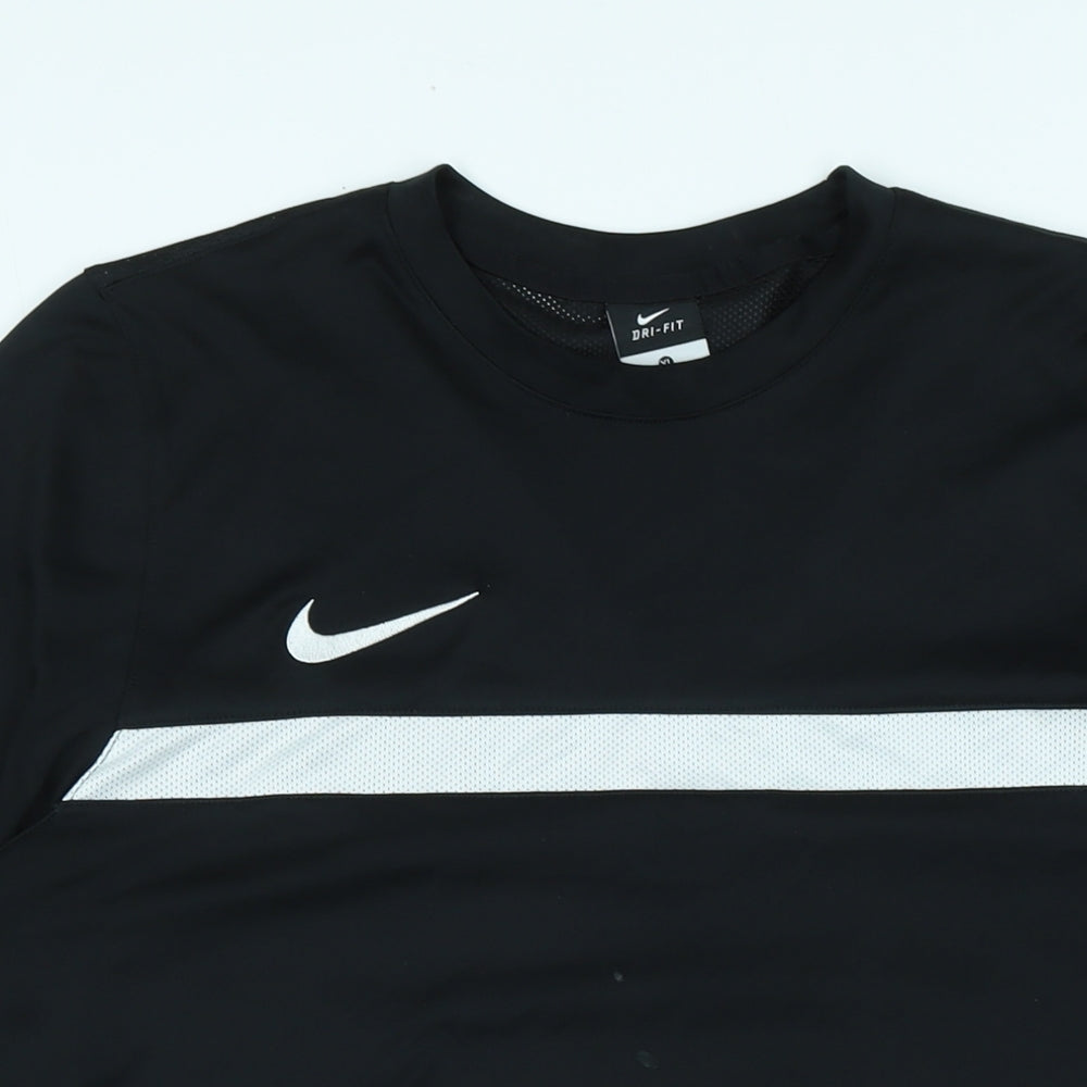 Nike Mens Black Polyester T-Shirt Size XL Crew Neck - Logo