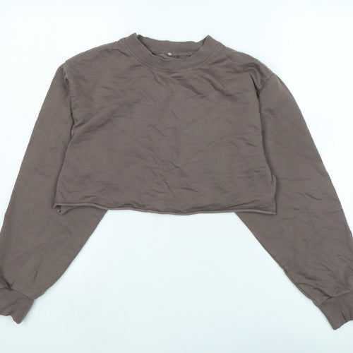 Hllit Womens Brown Cotton Pullover Sweatshirt One Size - Logo