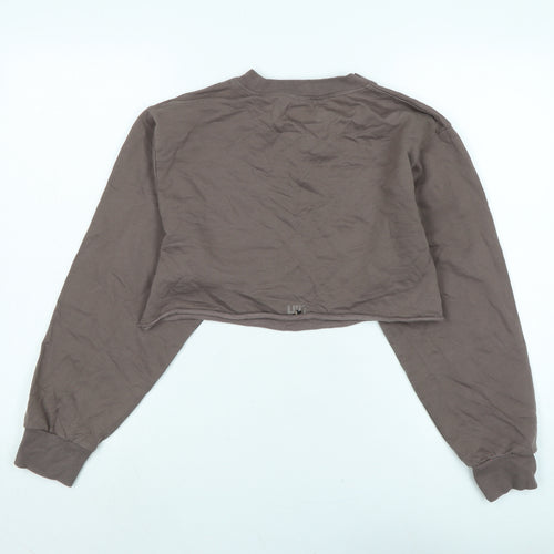 Hllit Womens Brown Cotton Pullover Sweatshirt One Size - Logo