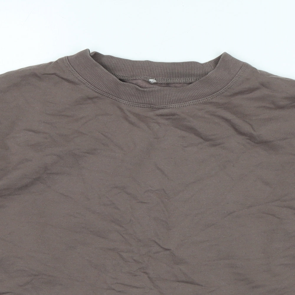 Hllit Womens Brown Cotton Pullover Sweatshirt One Size - Logo