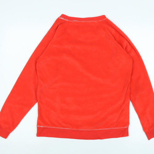 Disney Womens Red Crew Neck Polyester Pullover Jumper Size 8 - Bonjour Oooh La La