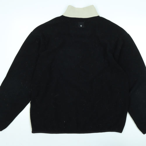 Nautica Mens Black Mock Neck Polyester Pullover Jumper Size XL Long Sleeve - Logo