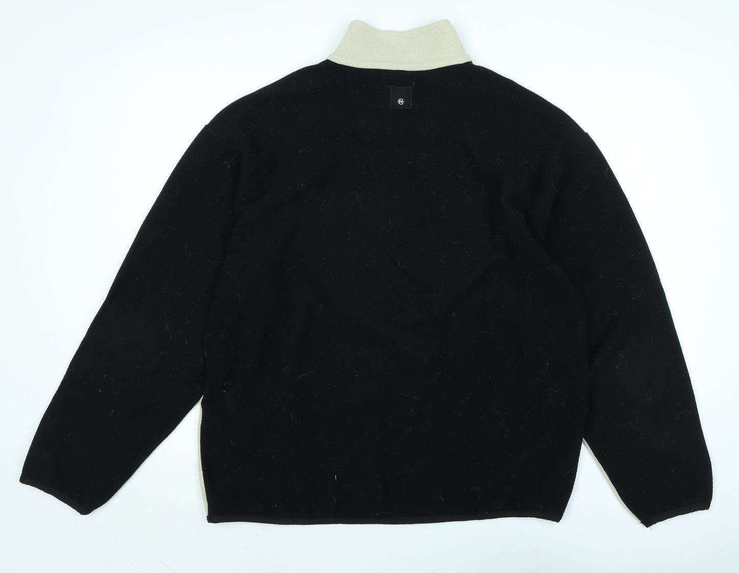 Nautica Mens Black Mock Neck Polyester Pullover Jumper Size XL Long Sleeve - Logo