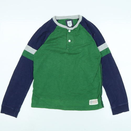 Gap Boys Blue Cotton Jersey Polo Size M Crew Neck - Gap New York - Age 10-12 yrs