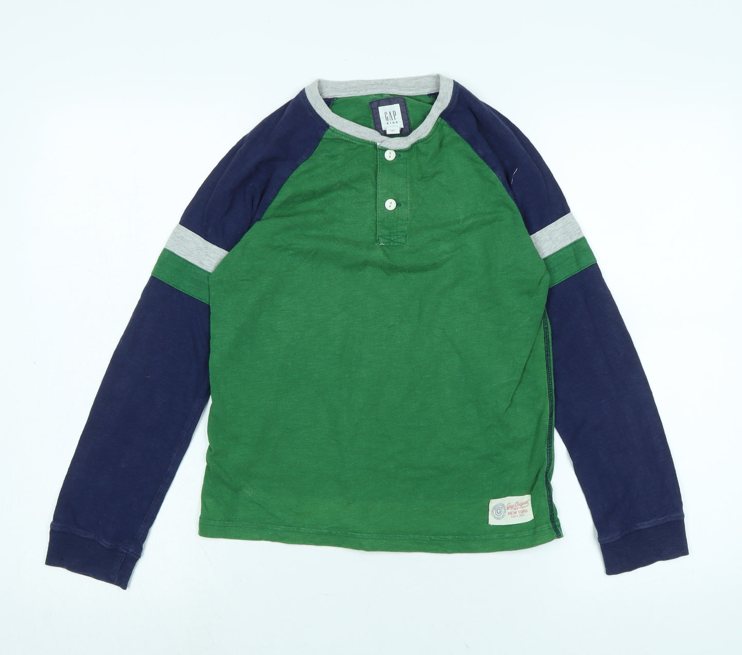 Gap Boys Blue Cotton Jersey Polo Size M Crew Neck - Gap New York - Age 10-12 yrs