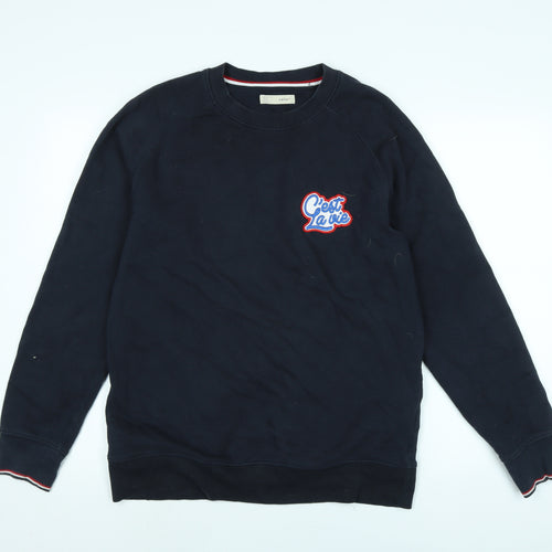 celio* Womens Blue Cotton Pullover Sweatshirt Size M - C'est La vie