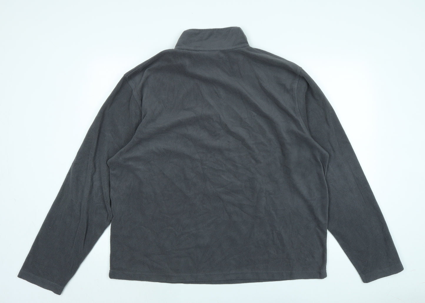 rega Mens Grey Mock Neck Polyester Henley Jumper Size XL Long Sleeve - Logo