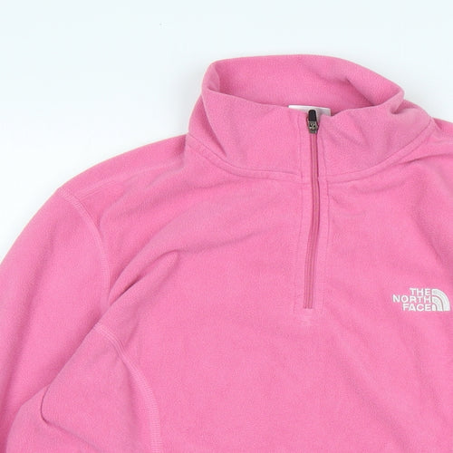 The North Face Womens Pink Mock Neck Polyester Pullover Jumper Size M - The North face