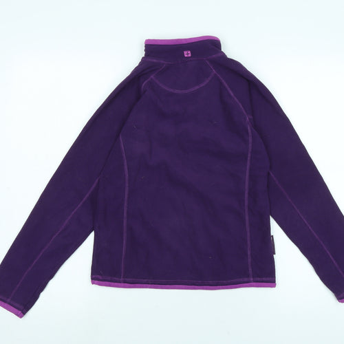Mountain Warehouse Girls Purple Mock Neck Polyester Pullover Jumper Size 11-12 Years Zip - Logo