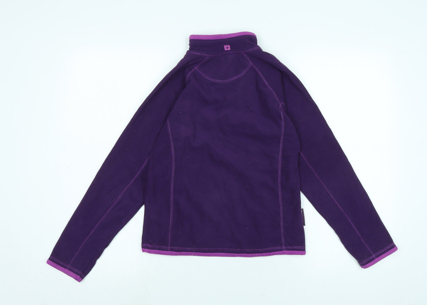 Mountain Warehouse Girls Purple Mock Neck Polyester Pullover Jumper Size 11-12 Years Zip - Logo