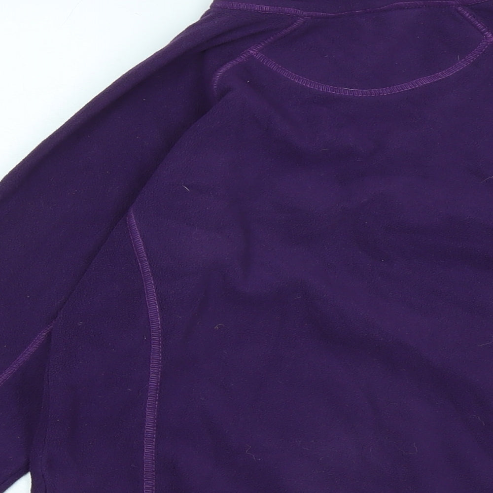 Mountain Warehouse Girls Purple Mock Neck Polyester Pullover Jumper Size 11-12 Years Zip - Logo