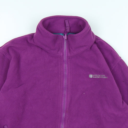 Mountain Warehouse Girls Purple Jacket Size 9-10 Years Zip - Logo