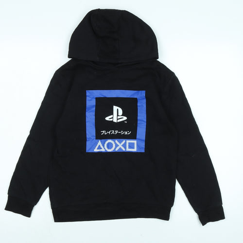 PlayStation Boys Black Polyester Pullover Hoodie Size 9-10 Years - AOXO