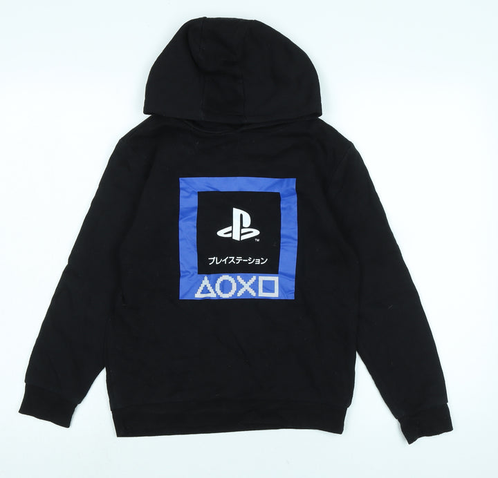 PlayStation Boys Black Polyester Pullover Hoodie Size 9-10 Years - AOXO