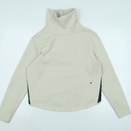 Nike Womens Black Polyester Pullover Sweatshirt Size S Drawstring - Logo