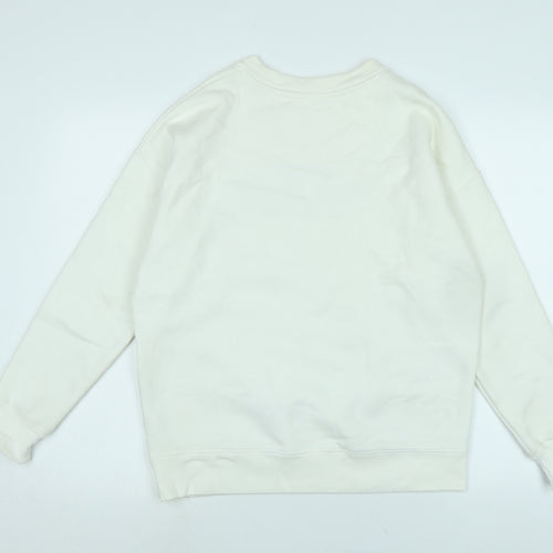 Jack Wills Womens Ivory Polyester Pullover Sweatshirt Size 8 - Logo