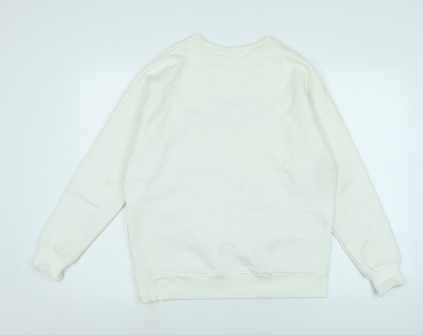 Jack Wills Womens Ivory Polyester Pullover Sweatshirt Size 8 - Logo