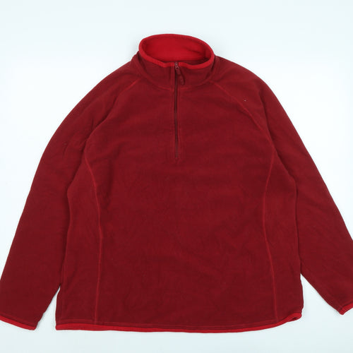 Mountain Warehouse Womens Red Mock Neck Polyester Pullover Jumper Size 20 - Logo