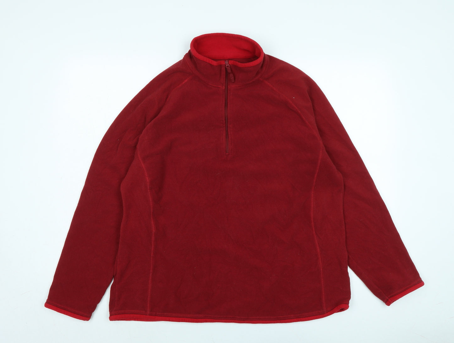 Mountain Warehouse Womens Red Mock Neck Polyester Pullover Jumper Size 20 - Logo