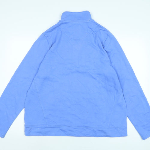 Lands End Womens Blue Polyester Pullover Sweatshirt Size XL - Logo