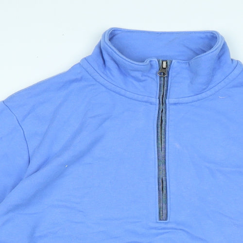 Lands End Womens Blue Polyester Pullover Sweatshirt Size XL - Logo