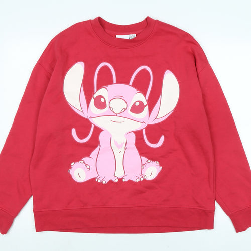 Disney Womens Red Polyester Pullover Sweatshirt Size M - Disney Character