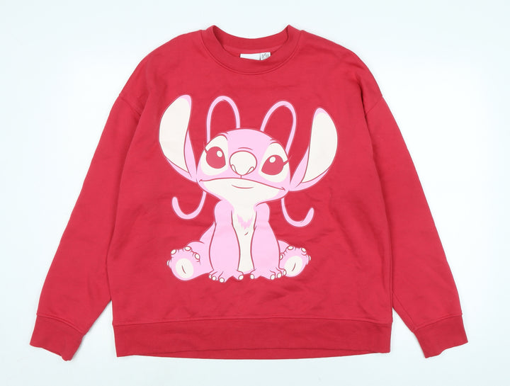 Disney Womens Red Polyester Pullover Sweatshirt Size M - Disney Character