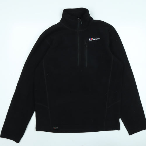 Berghaus Mens Black Mock Neck Polyester Pullover Jumper Size M Long Sleeve - Logo