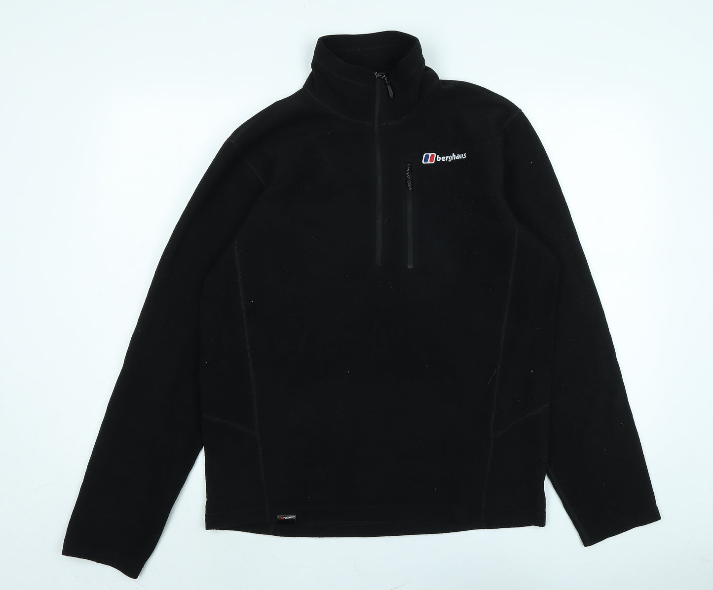 Berghaus Mens Black Mock Neck Polyester Pullover Jumper Size M Long Sleeve - Logo