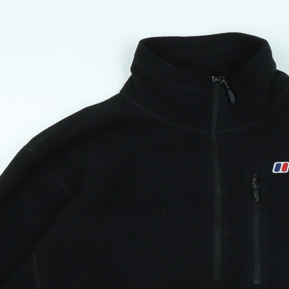 Berghaus Mens Black Mock Neck Polyester Pullover Jumper Size M Long Sleeve - Logo