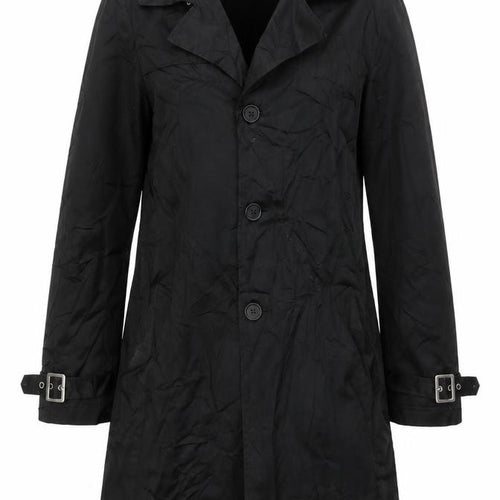 United Colors of Benetton Womens Black Trench Coat Coat Size 10 Button