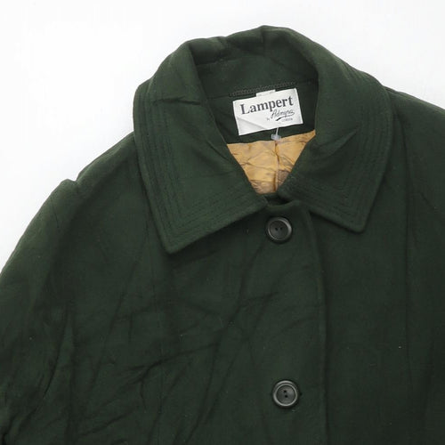 Lampert Womens Green Overcoat Coat Size 16 Button