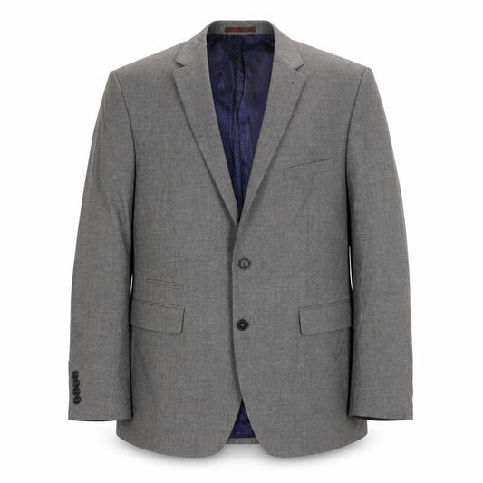 Front view of Burton men’s grey polyester jacket suit jacket, size 42, regular