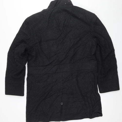 John Richmond Mens Grey Overcoat Coat Size M Button