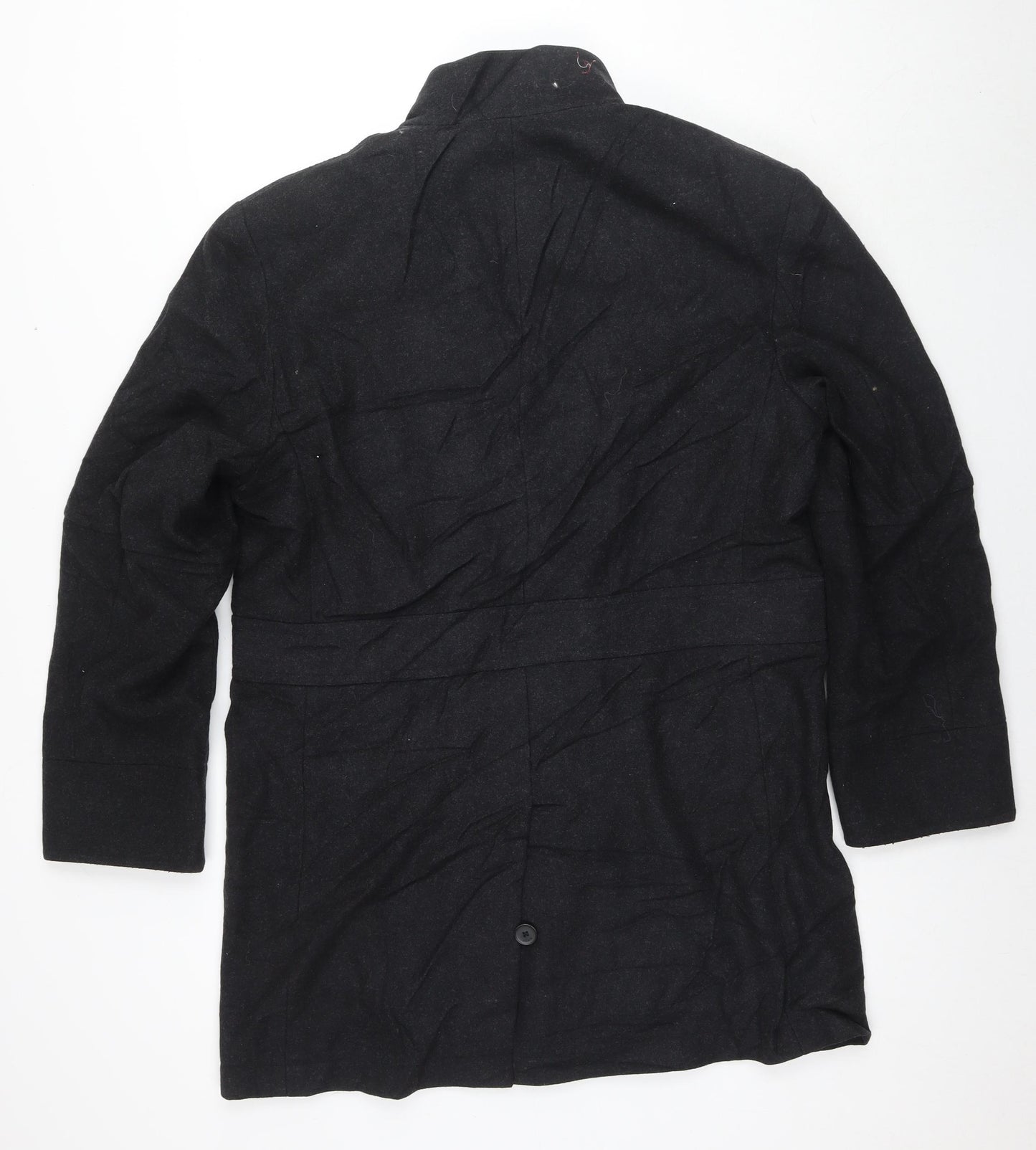 John Richmond Mens Grey Overcoat Coat Size M Button