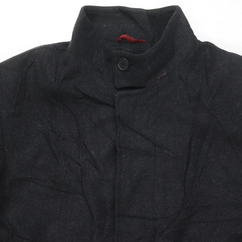 John Richmond Mens Grey Overcoat Coat Size M Button