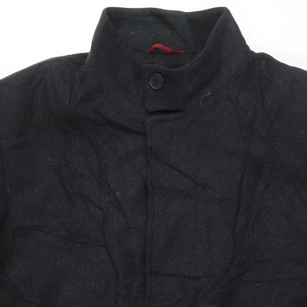 John Richmond Mens Grey Overcoat Coat Size M Button