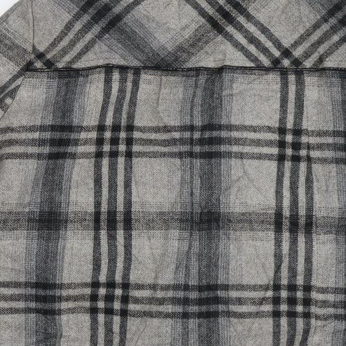 Savier Womens Grey Check Overcoat Coat Size 14 Snap
