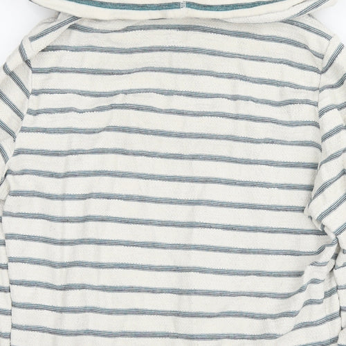 Anti Blue Womens White Striped Cotton Pullover Sweatshirt Size S Pullover
