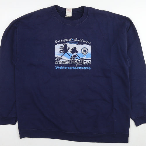 Hanes Womens Blue Cotton Pullover Sweatshirt Size M Pullover - Panama City Beach