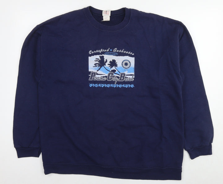 Hanes Womens Blue Cotton Pullover Sweatshirt Size M Pullover - Panama City Beach