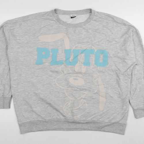 Disney Womens Grey Polyester Pullover Sweatshirt Size 16 Pullover - Pluto Size 16-18