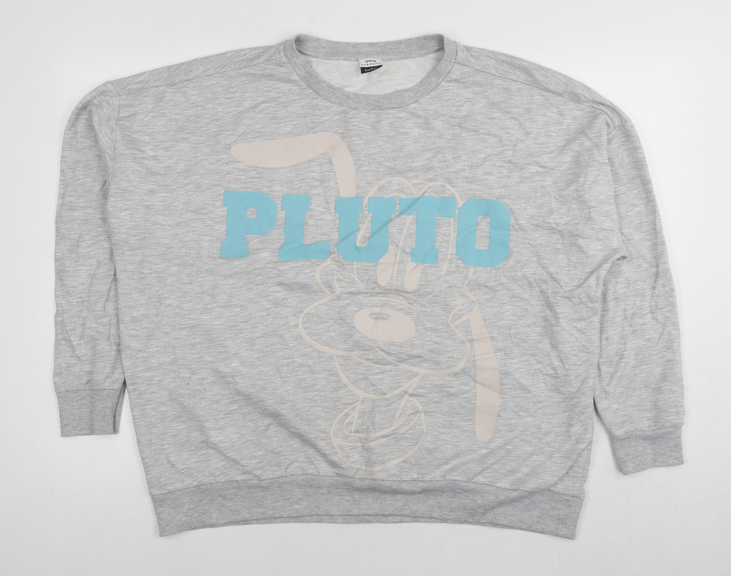 Disney Womens Grey Polyester Pullover Sweatshirt Size 16 Pullover - Pluto Size 16-18