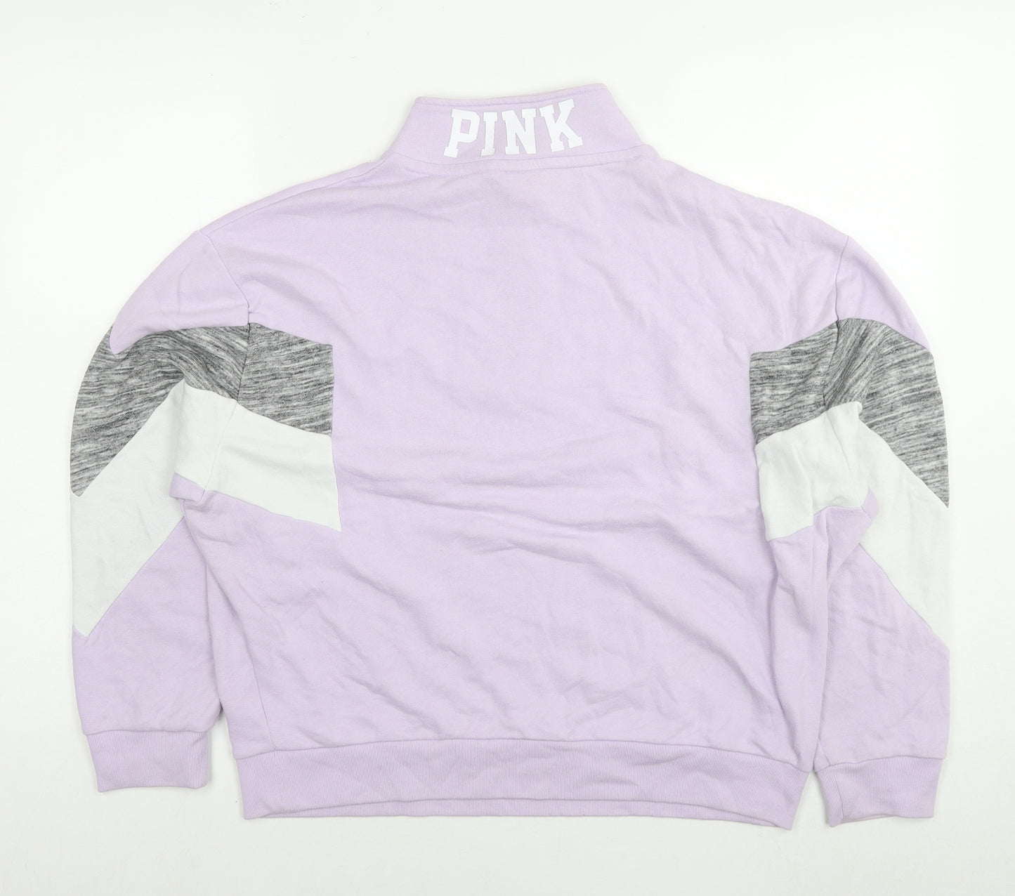 PINK Womens Purple Floral Cotton Pullover Sweatshirt Size S Pullover