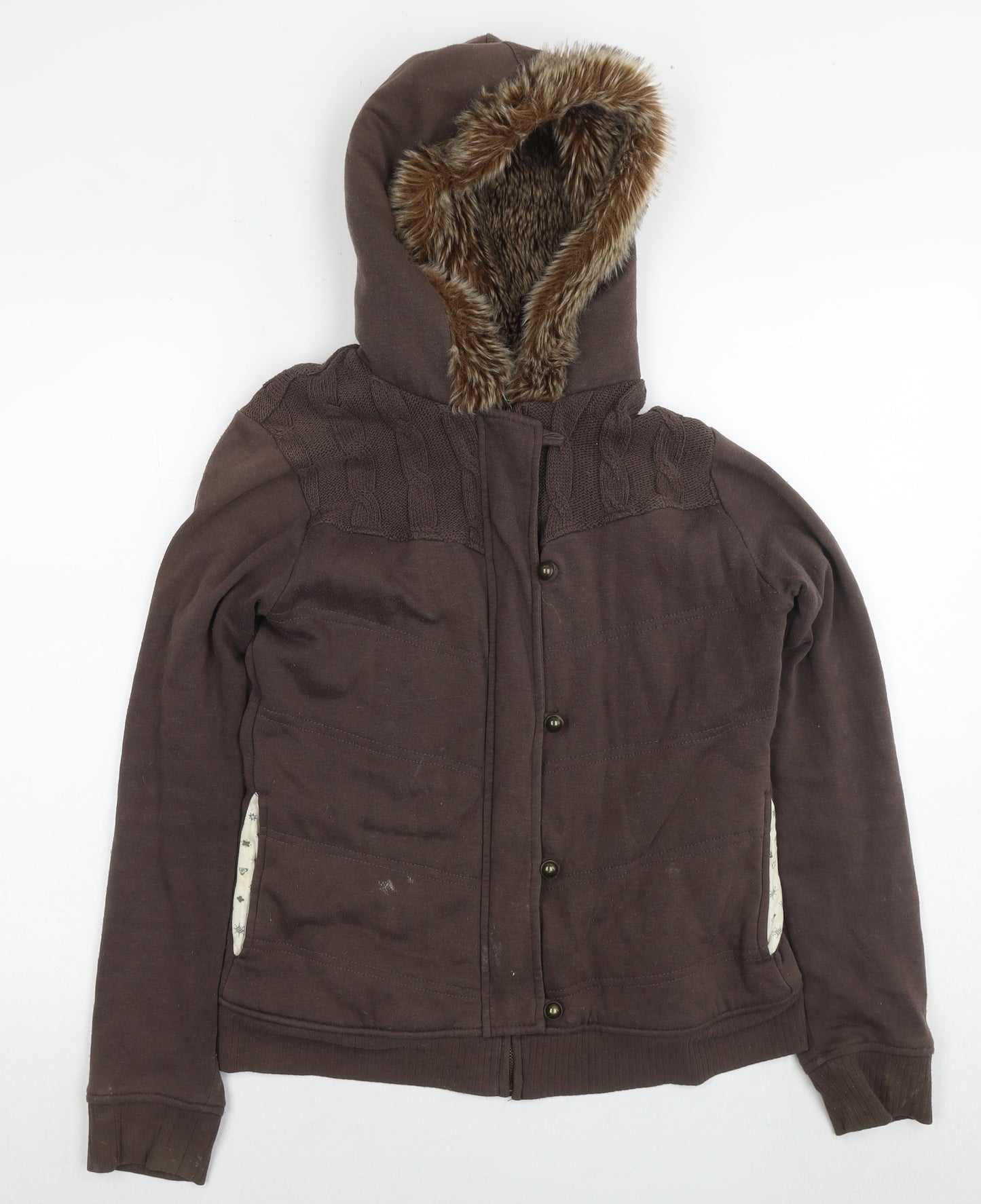 ROXY Womens Brown Jacket Size L Zip