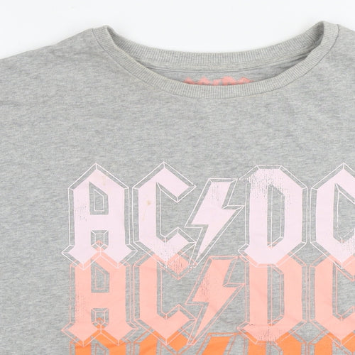 acdc Womens Grey Cotton Pullover Sweatshirt Size 18 Pullover - Logo